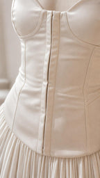 Close-up of Champagne corset bodice detail