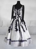 Halloween Goth Sleeveless Bandage Mesh Dress(Skirt without skirt support)