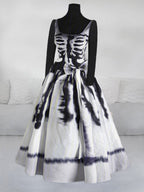 Halloween Goth Sleeveless Bandage Mesh Dress(Skirt without skirt support)