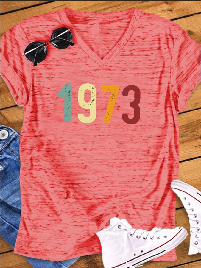 Women's Pro 1973 Roe Protect Roe vs. Wade Print V-Neck T-Shirt