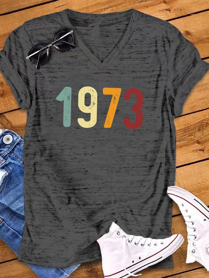 Women's Pro 1973 Roe Protect Roe vs. Wade Print V-Neck T-Shirt