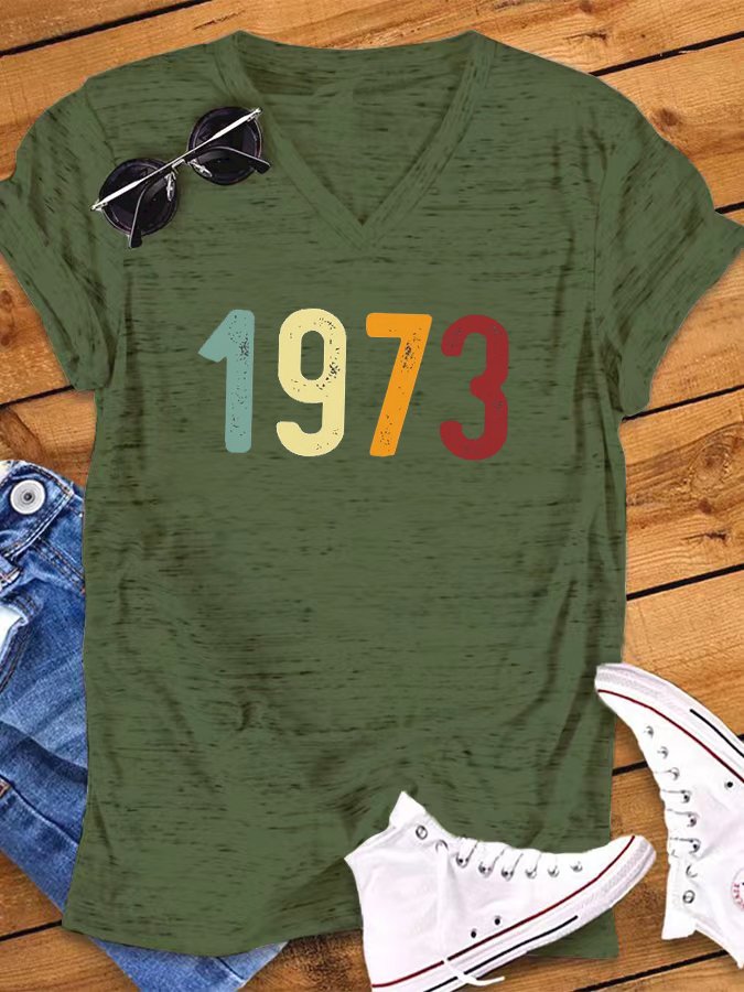Women's Pro 1973 Roe Protect Roe vs. Wade Print V-Neck T-Shirt