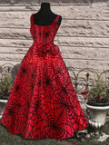 Halloween Spider Web Print Sleeveless Gown Dress
