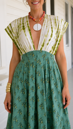 Floral Tie Back V-Neck Maxi Dress