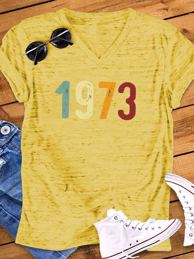 Women's Pro 1973 Roe Protect Roe vs. Wade Print V-Neck T-Shirt