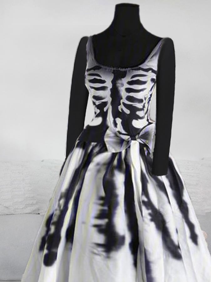 Halloween Goth Sleeveless Bandage Mesh Dress(Skirt without skirt support)