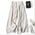 Women's Culottes Wide Leg Pants Trousers 100% Cotton Black White Yellow High Waist Casual Lounge Casual Daily Holiday Pocket Full Length Comfort Plain M L XL XXL 3XL