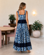 sleeveless printed maxi dress