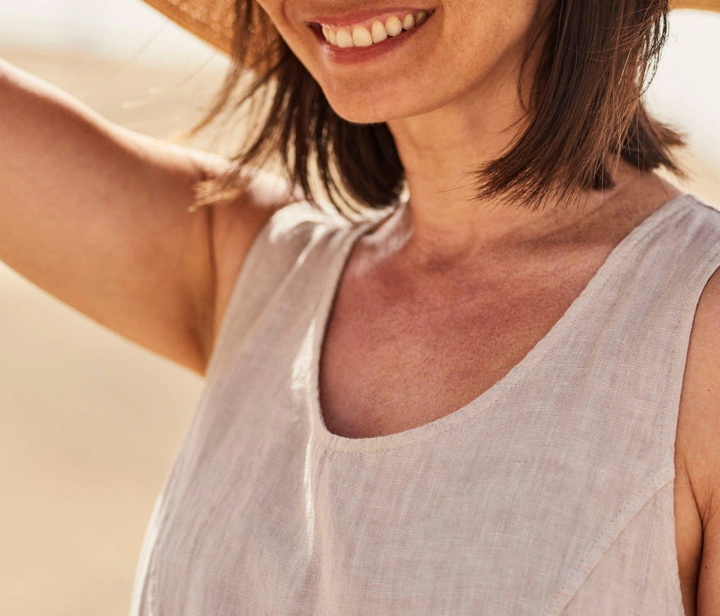 Sleeveless Cotton Linen Maxi Dress