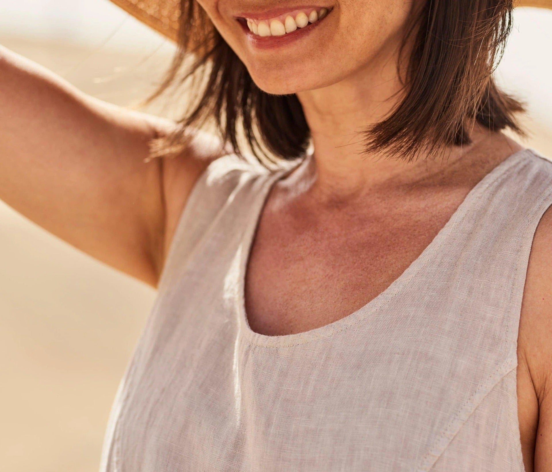 Sleeveless Cotton Linen Maxi Dress