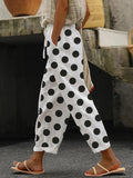 Women's  Art Polka Dot Print Casual Trousers