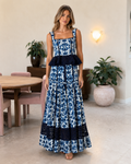 sleeveless printed maxi dress