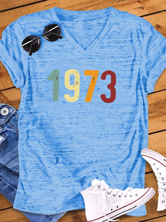 Women's Pro 1973 Roe Protect Roe vs. Wade Print V-Neck T-Shirt