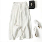 Women's Culottes Wide Leg Pants Trousers 100% Cotton Black White Yellow High Waist Casual Lounge Casual Daily Holiday Pocket Full Length Comfort Plain M L XL XXL 3XL